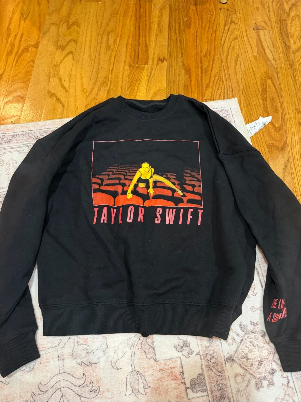 Taylor Swift Black Crewneck Sweater with Red and Yellow Graphic - Picture 3 of 3